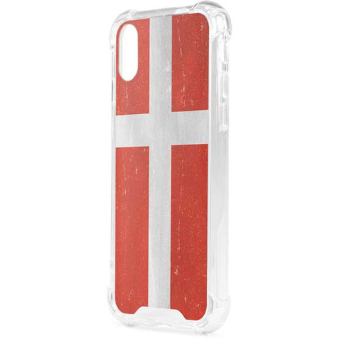 Denmark Flag Distressed iPhone XS Clear Case